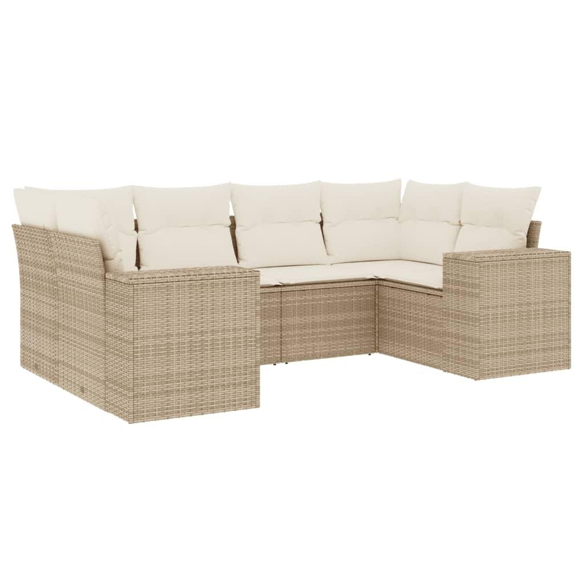 Voir la diapositive 2 : VIDAXL Salon de jardin avec coussins 6 pcs beige resine tressee