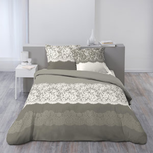 Parure De Lit Housses De Couette 2 Pièces ODOT – Microfibre Jacquard Baroque – Hypoallergénique – 140x210cm Avec Taies