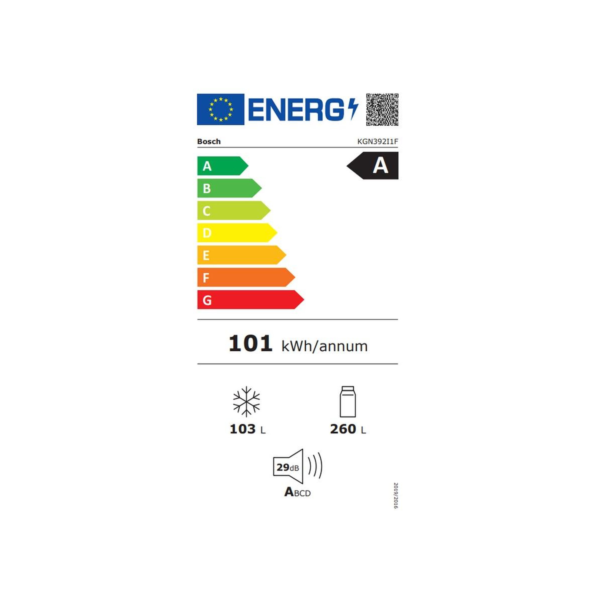 Voir la diapositive 2 : BOSCH Réfrigérateur combiné 60cm 363l nofrost acier brossé - kgn392i1f
