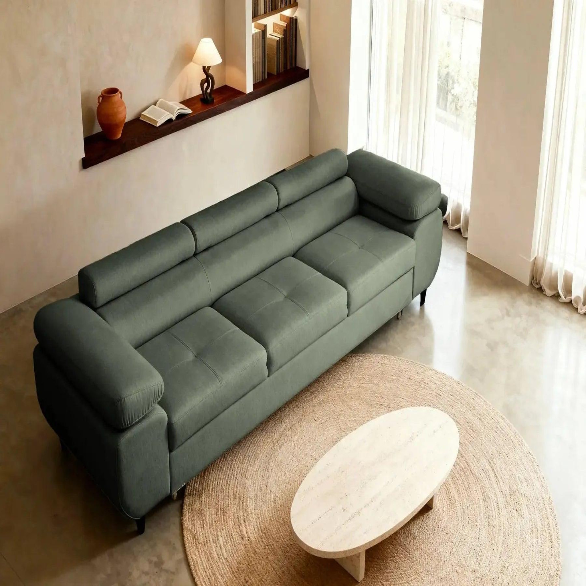 Voir la diapositive 6 : CASANOVA PARIS Charlie - canapé droit convertible tissu chiné