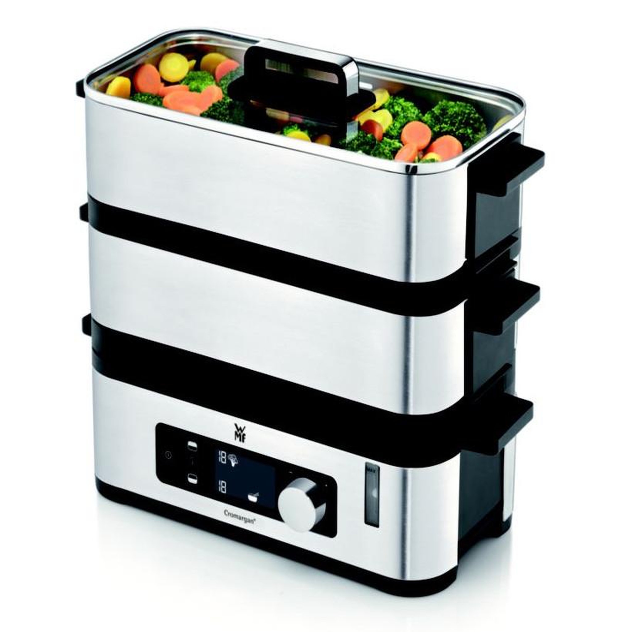 Voir la diapositive 6 : WMF Cuiseur vapeur 2 paniers 900w - 0415090011