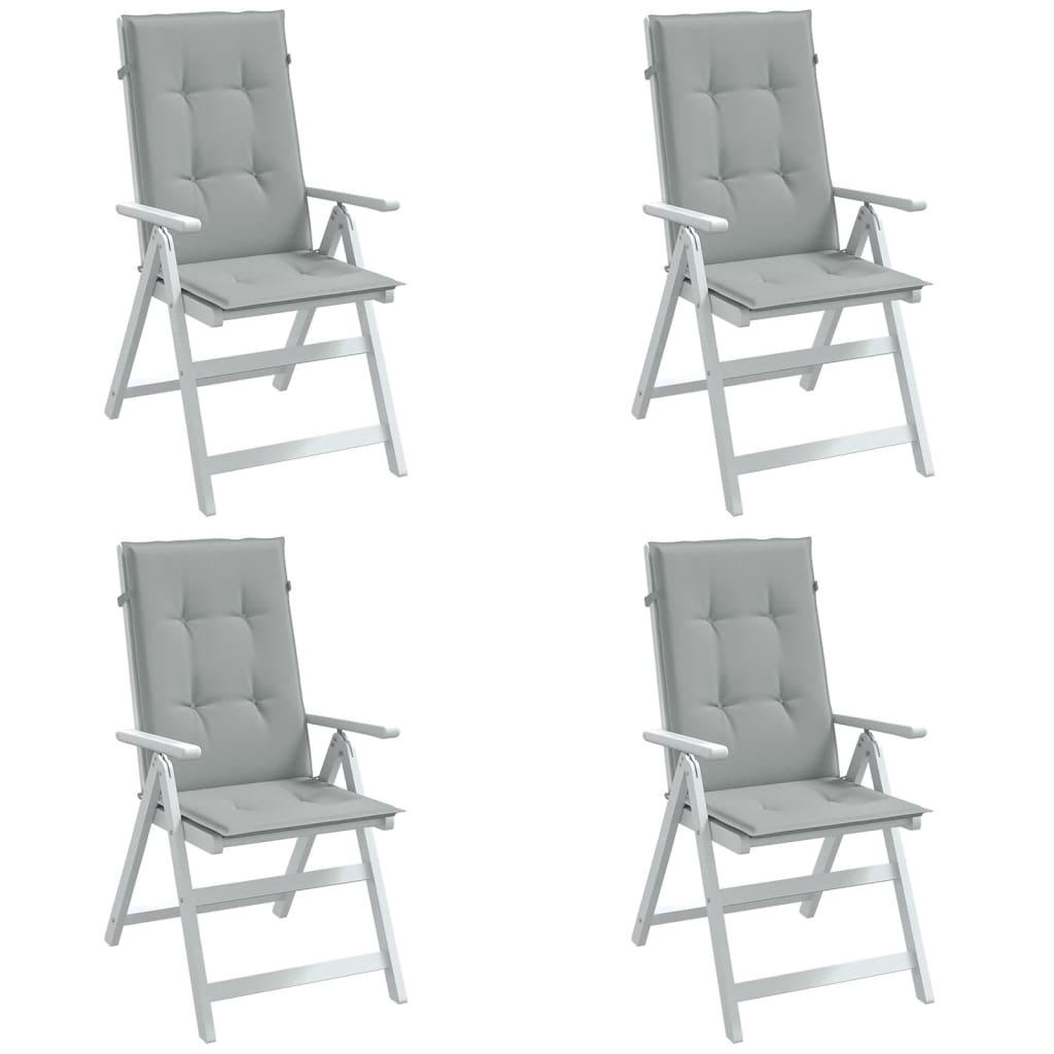 VIDAXL Coussins de chaise a dossier haut lot de 4 gris clair melange