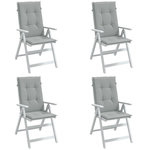 VIDAXL Coussins de chaise a dossier haut lot de 4 gris clair melange
