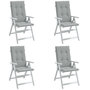 Voir la diapositive 1 : VIDAXL Coussins de chaise a dossier haut lot de 4 gris clair melange