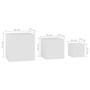 Voir la diapositive 6 : VIDAXL Tables d'appoint 3 pcs Blanc Bois d'ingenierie