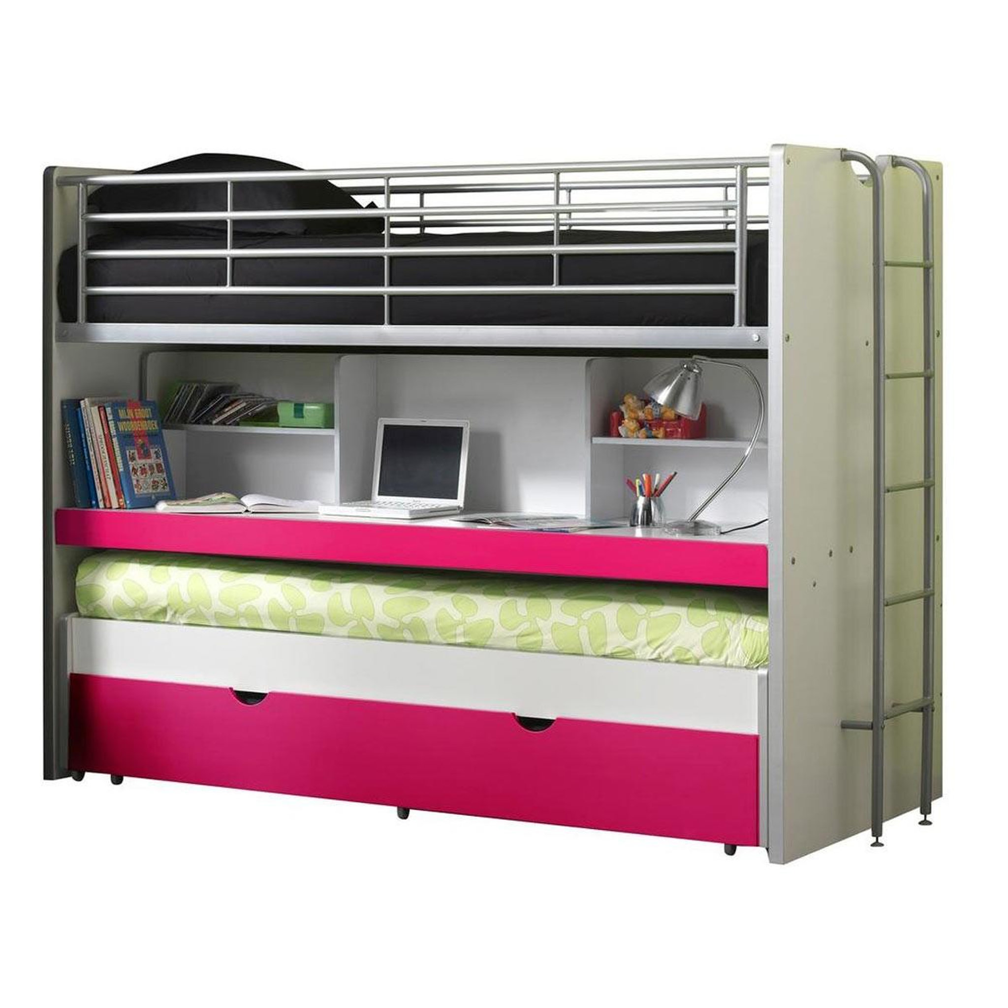 Paris Prix Lit superposé enfant  bonny  90x200cm fuchsia