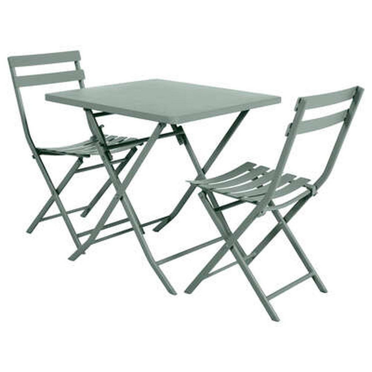 HESPERIDE Ensemble table de jardin pliante + 2 chaises Greensboro - Vert olive
