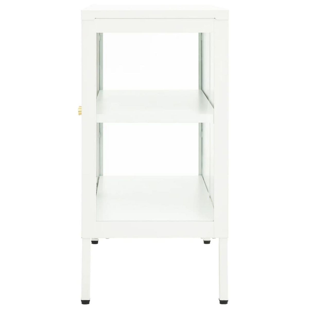 VIDAXL Buffet Blanc 70x35x70 cm Acier et verre