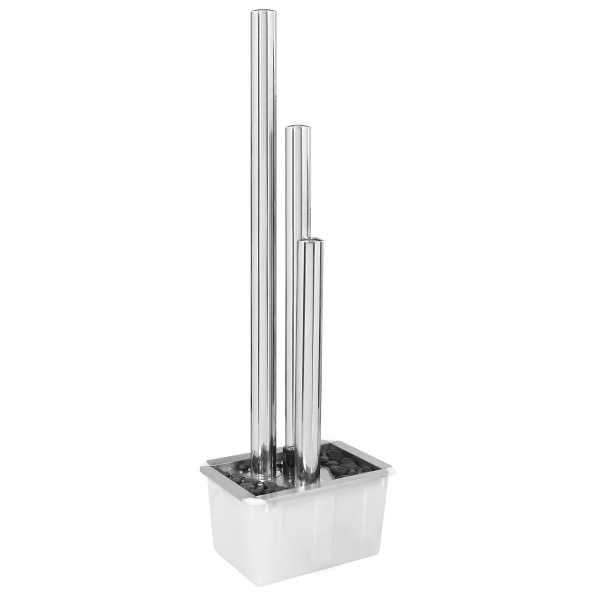 Voir la diapositive 3 : VIDAXL Fontaine de jardin Argente 48x34x153 cm Acier inoxydable