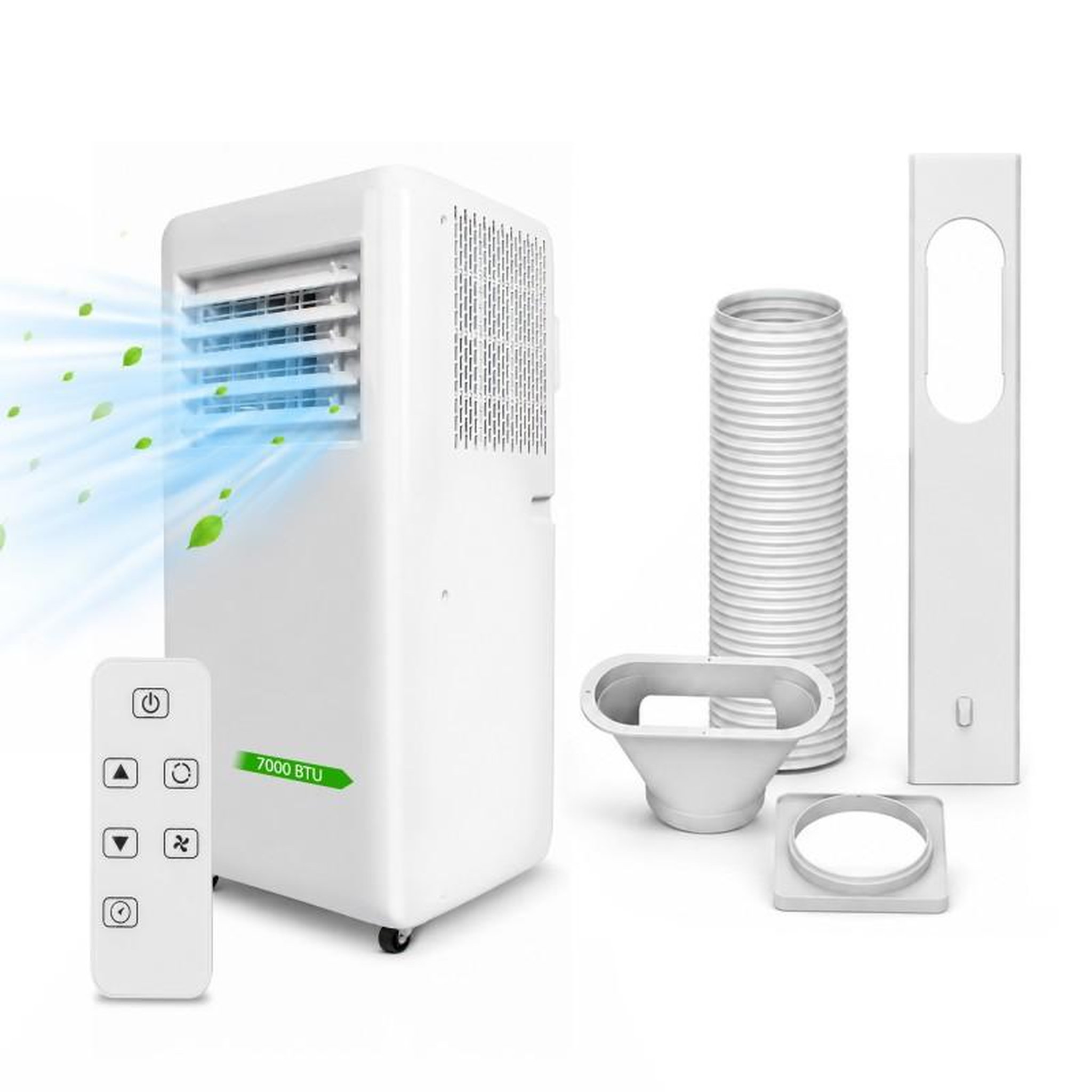 Climatiseur portable - blanc - 7000 btu - 3-en-1 - silencieux 64 db