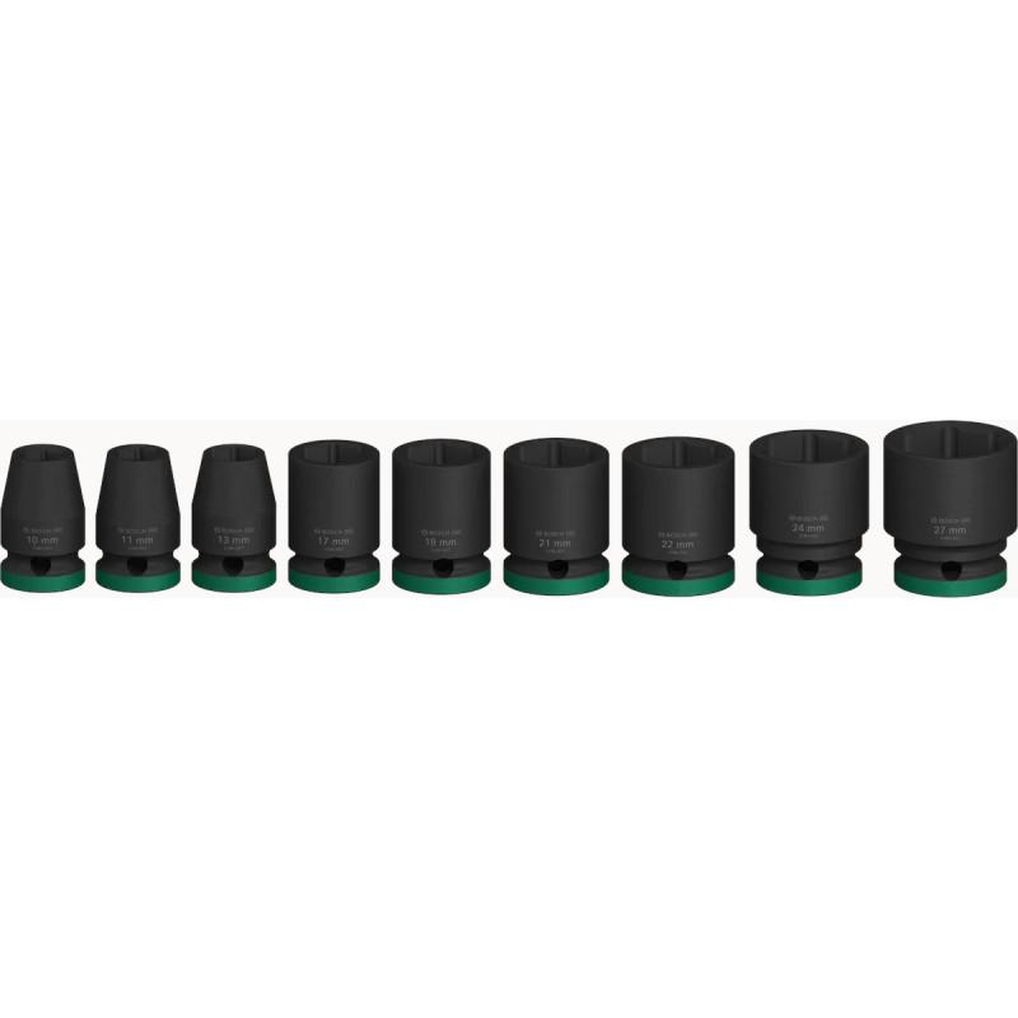 Voir la diapositive 3 : BOSCH Set 9 douilles Impact 1 2'' PRO M10 11 13 17 19 21 22 24 27 BOSCH 2608003038