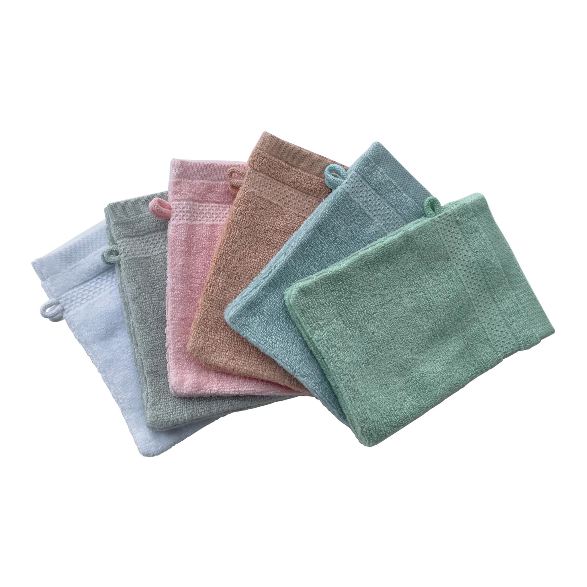 Voir la diapositive 1 : ACTUEL Lot de 2 gant de toilette uni en coton 400g/m²