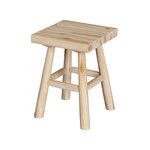 Rendez vous déco Tabouret de jardin carré en bois de teck brut H40 cm-Makam
