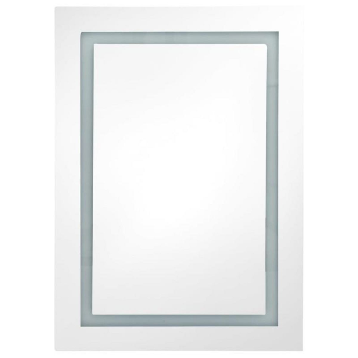 VIDAXL Armoire de salle de bain à miroir LED blanc et chêne 50x13x70cm