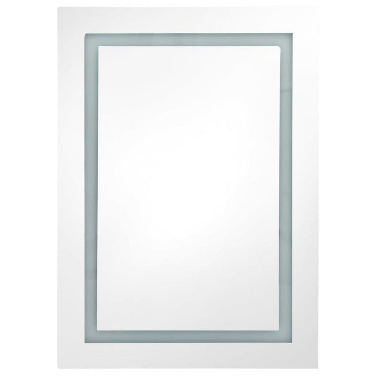 VIDAXL Armoire de salle de bain à miroir LED blanc et chêne 50x13x70cm