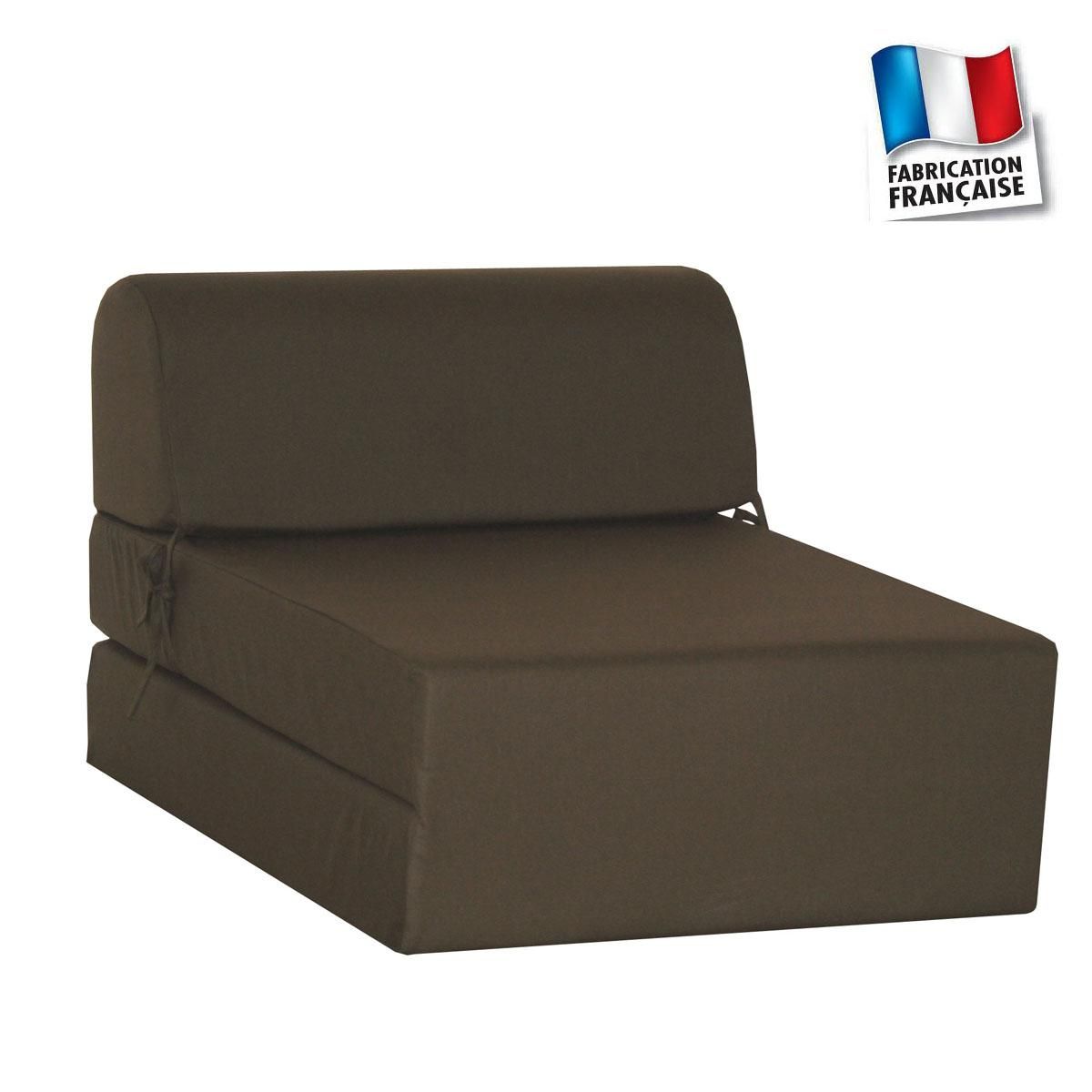 Chauffeuse convertible 1 place en tissu uni CHAPI