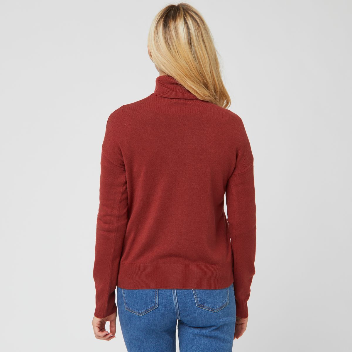 INEXTENSO Pull col roulé rouge femme