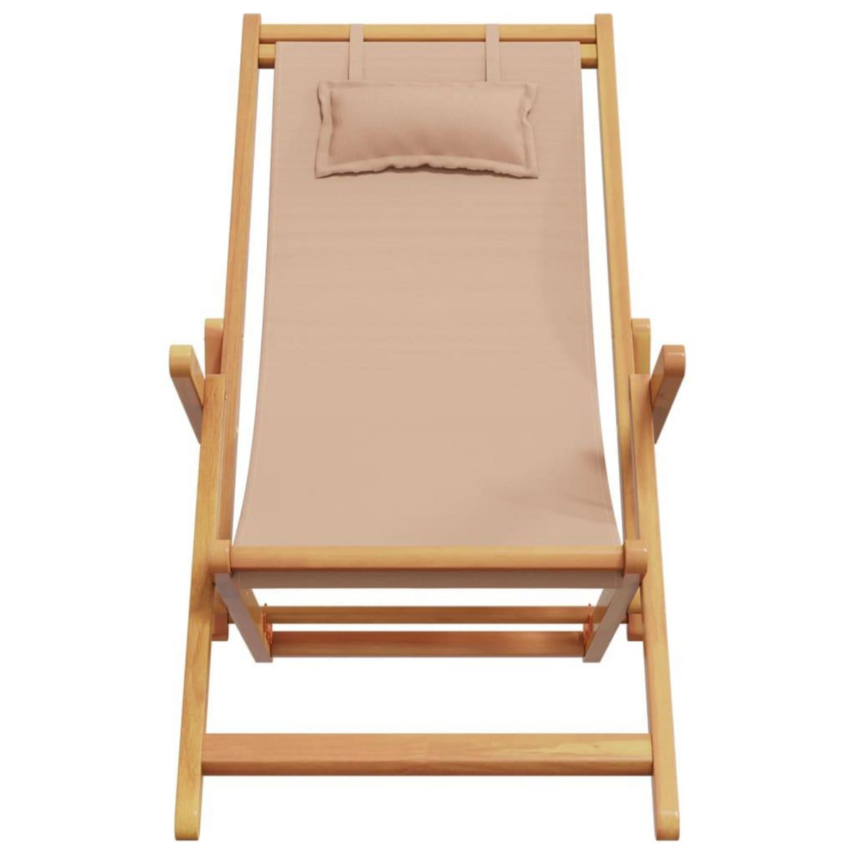 VIDAXL Chaises de plage pliantes lot de 2 taupe tissu et bois massif