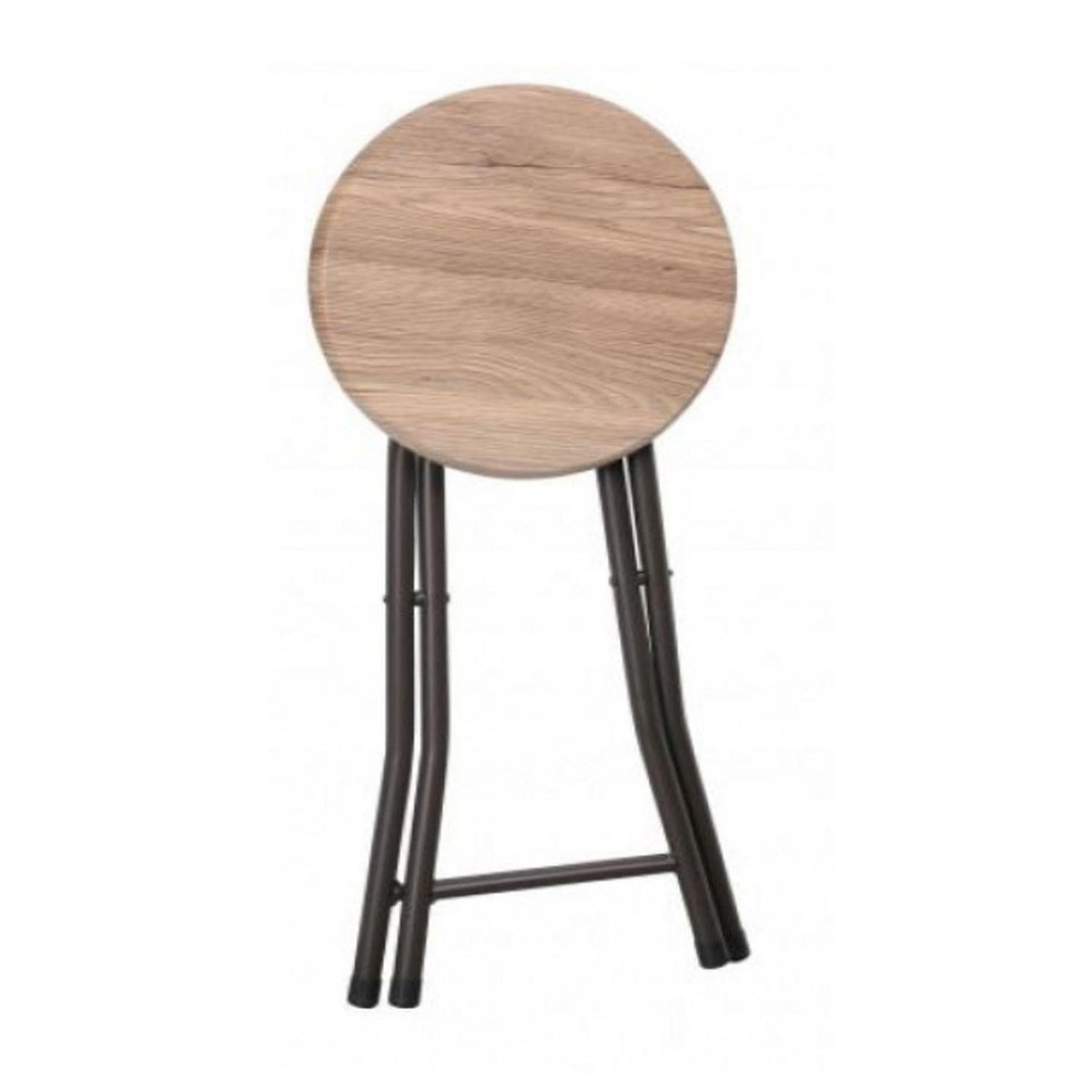 TOILINUX Lot de 2 Tabourets d'appoint pliables industriel Dock - Noir