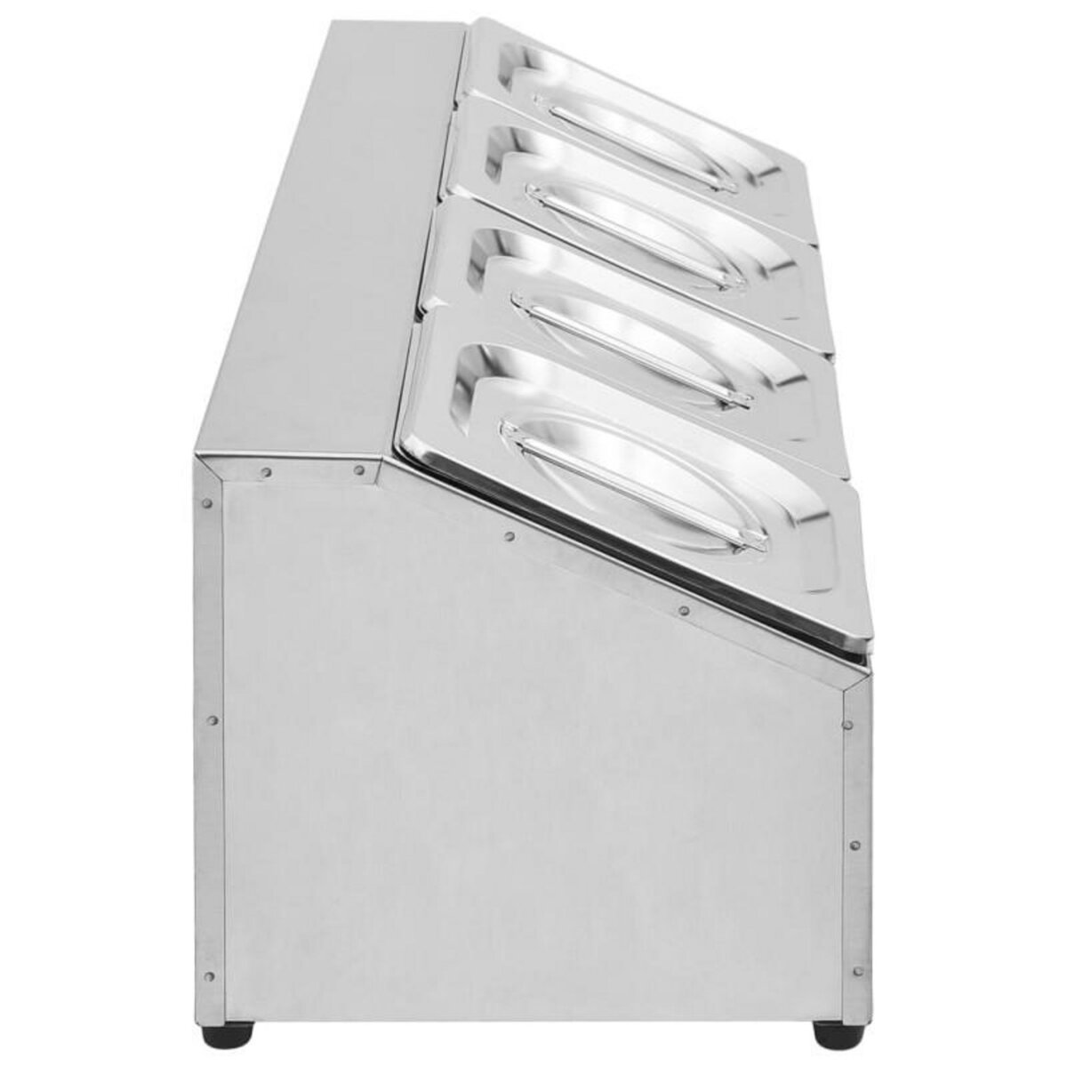 VIDAXL Récipient Gastronorm avec 4 bacs GN 1 6 Acier inoxydable