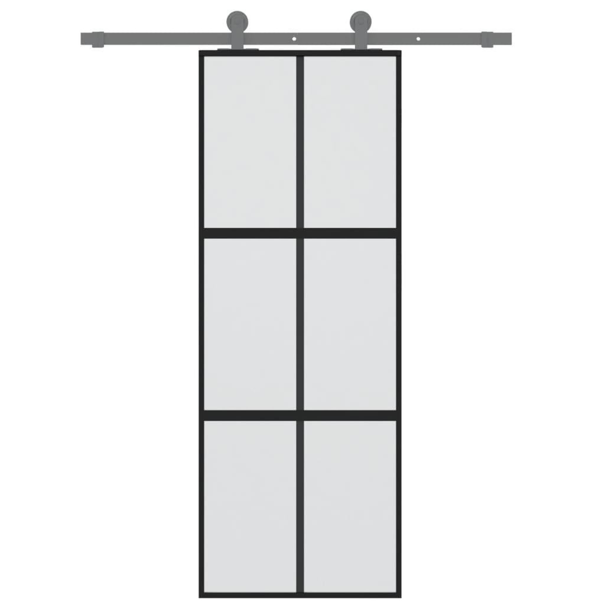 Voir la diapositive 3 : VIDAXL Porte coulissante noir 76x205 cm verre trempe aluminium