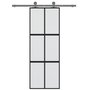 Voir la diapositive 3 : VIDAXL Porte coulissante noir 76x205 cm verre trempe aluminium