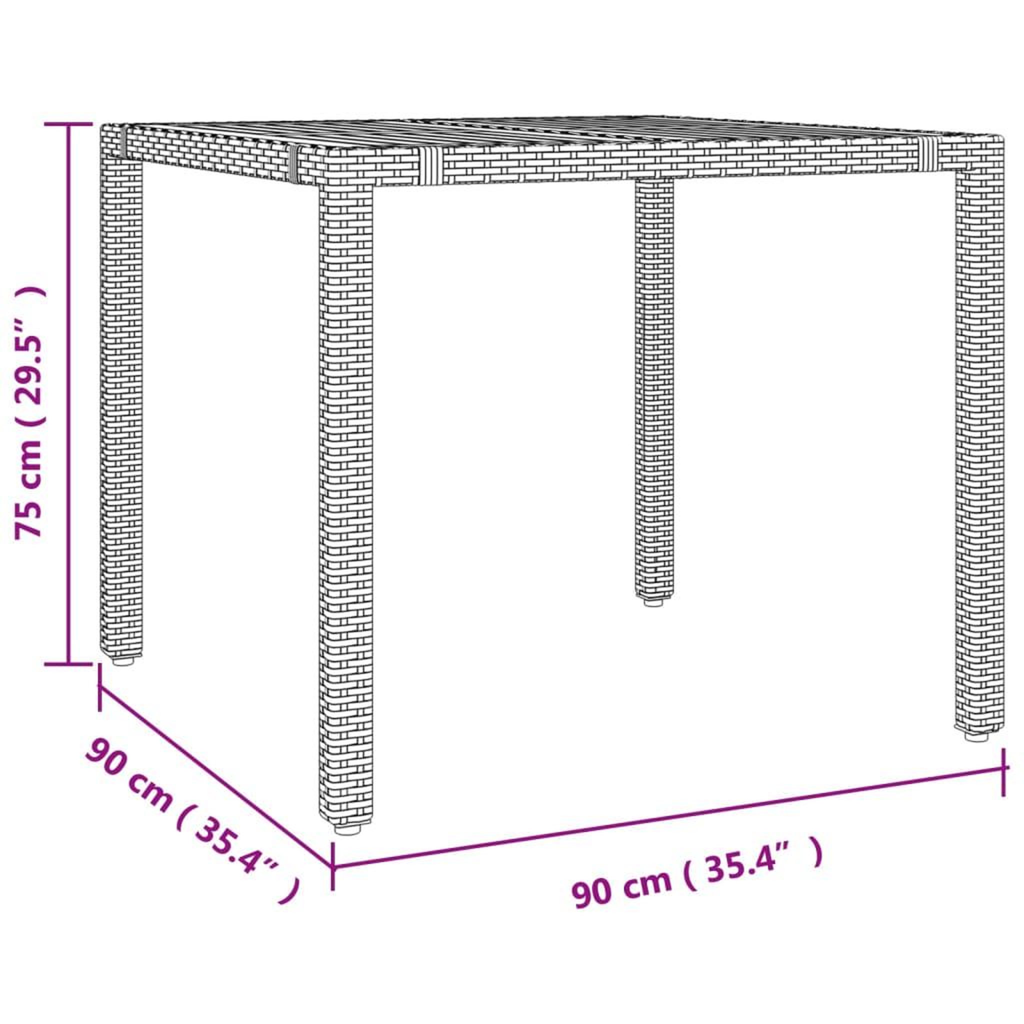 Voir la diapositive 6 : VIDAXL Ensemble a manger de jardin 5pcs noir poly rotin et acacia