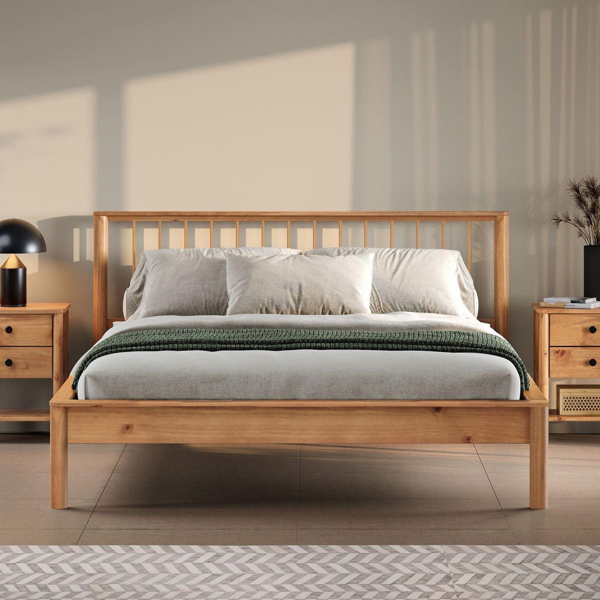 IDIMEX Lit avec sommier APOANA en bois massif