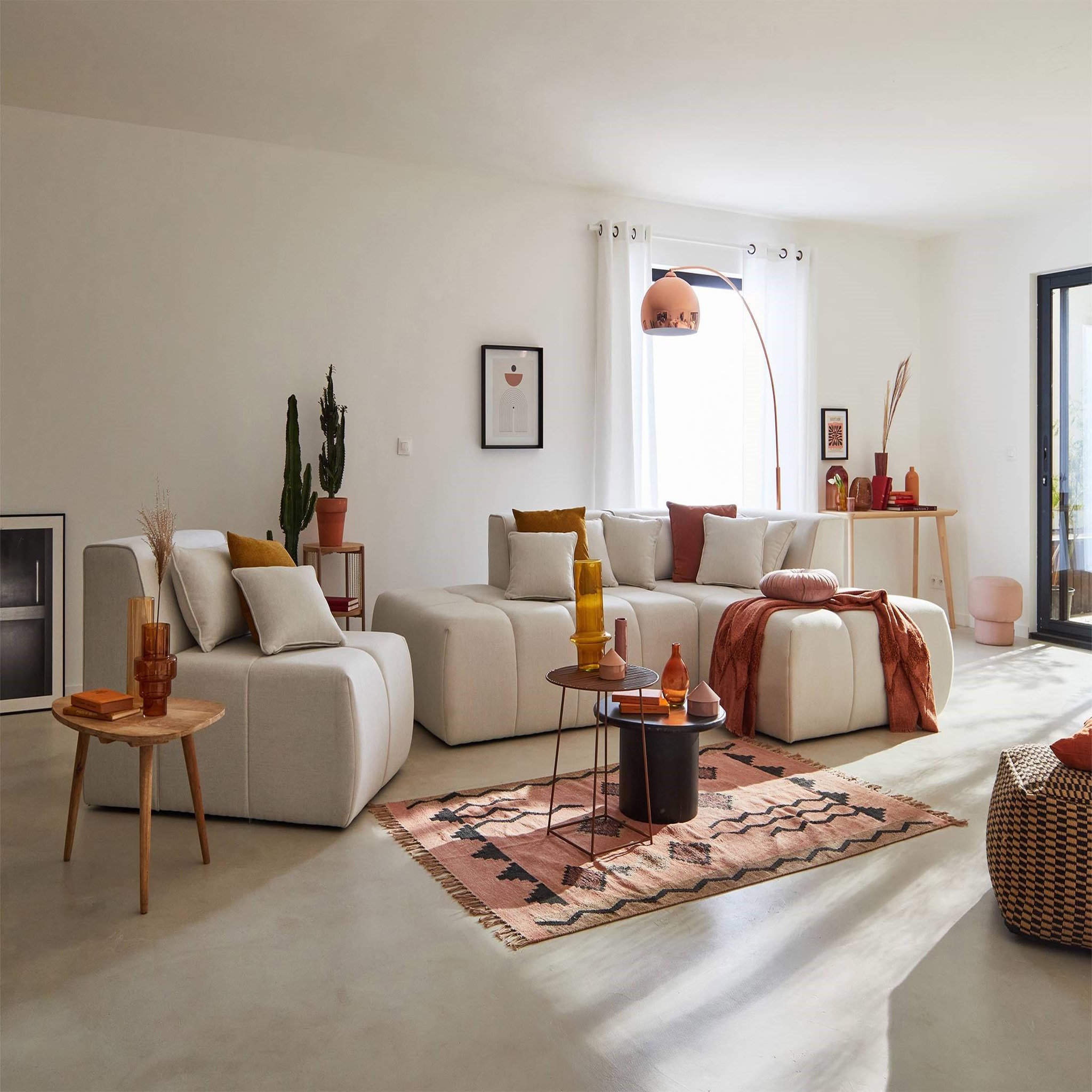 Voir la diapositive 3 : LISA DESIGN Caracas - canapé modulable d'angle droit - 5 places - en tissu