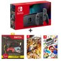 Console Nintendo Switch Joy-Con Gris + Pack de 9 accessoires Nintendo Switch + Dragon Ball FighterZ + Super Mario Party
