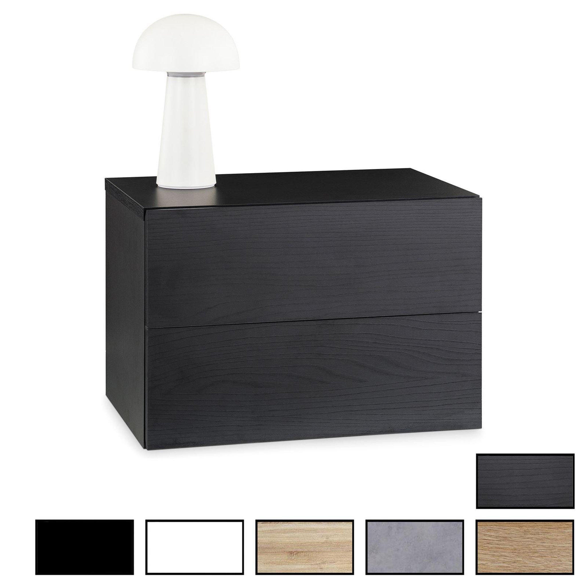IDIMEX Chevet suspendu florent, en mélaminé. Coloris disponibles : Noir, Marron, Blanc, Gris