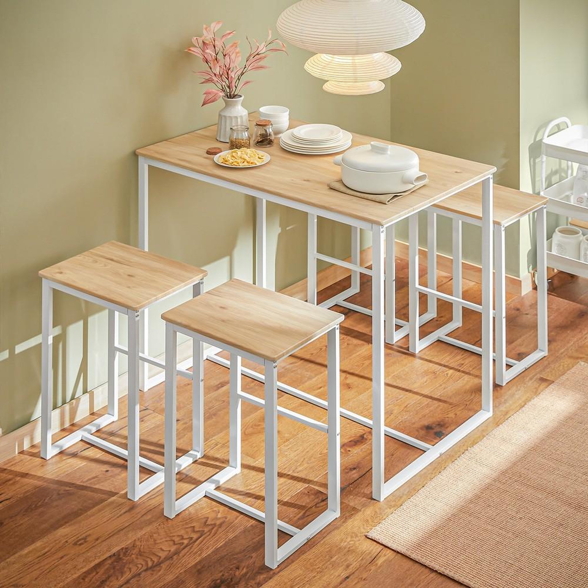 Voir la diapositive 2 : SOBUY SoBuy - Ensemble Table Et 4 Tabourets inclus - Industriel - OGT15