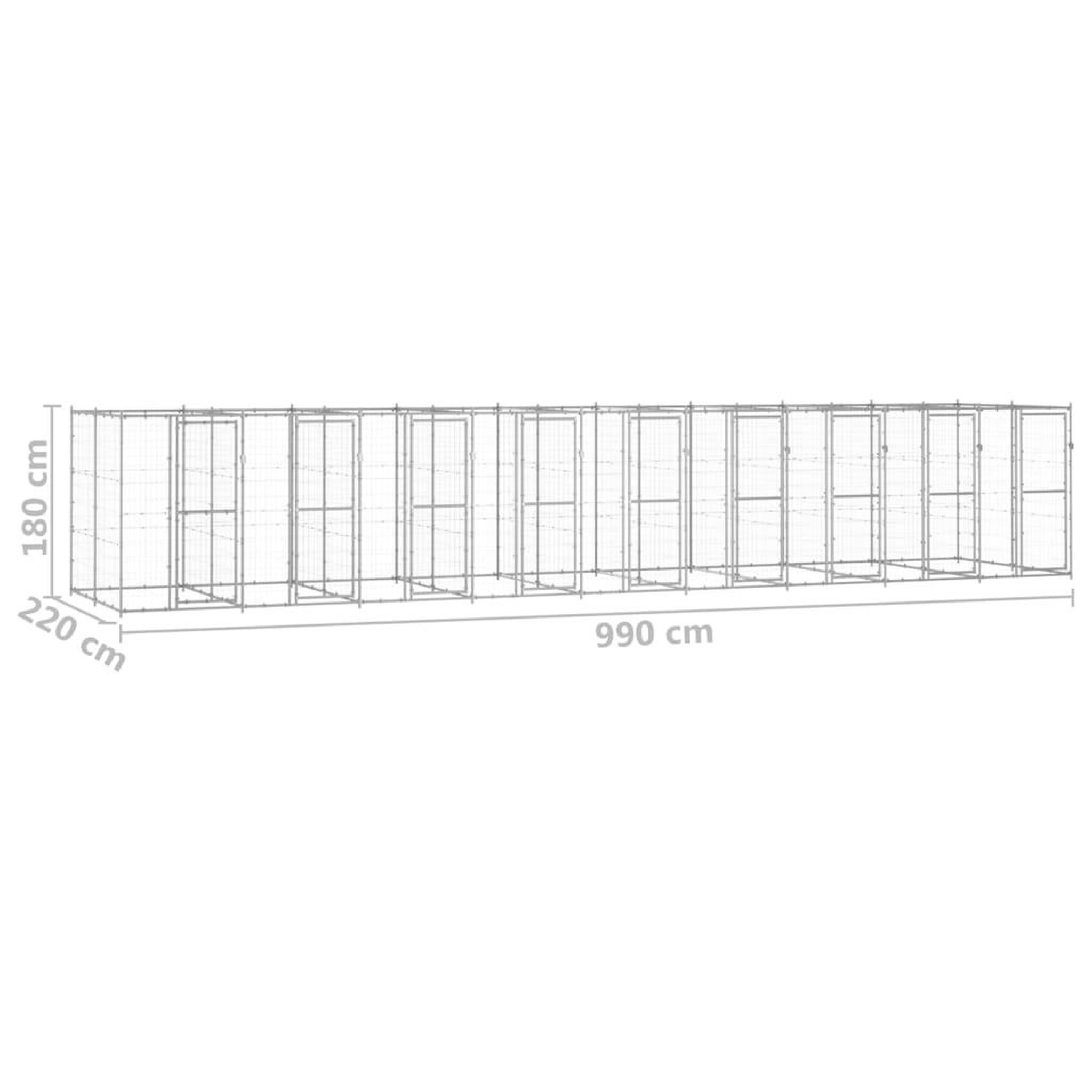 Voir la diapositive 6 : VIDAXL Chenil exterieur Acier galvanise 21,78 m²