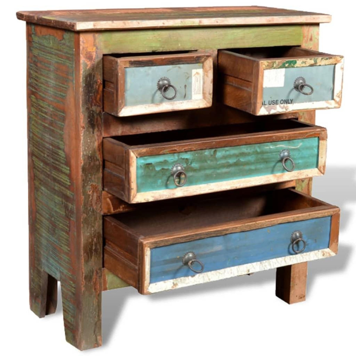 VIDAXL Armoire avec 4 tiroirs Bois massif de recuperation