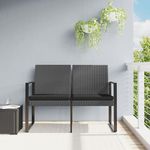 VIDAXL Banc de jardin a 2 places et coussins gris fonce PP rotin