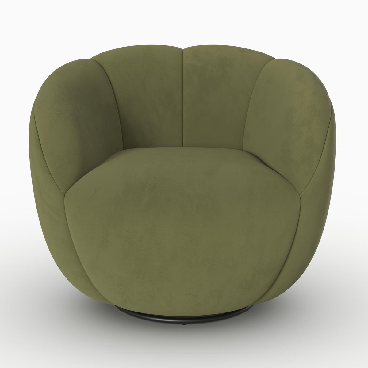 Rendez vous déco Fauteuil pivotant en velours vert - Ysé