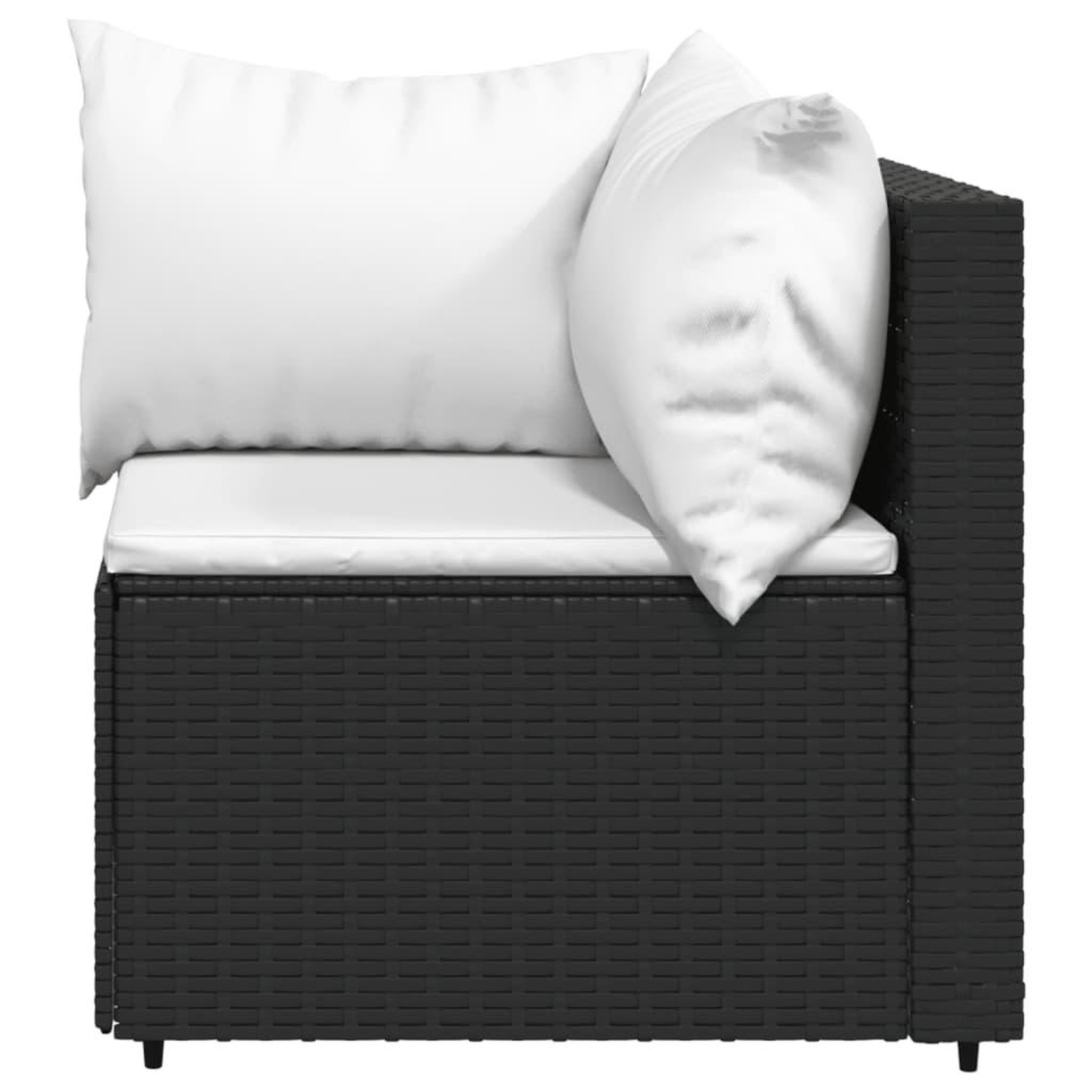 Voir la diapositive 5 : VIDAXL Salon de jardin 3 pcs avec coussins Noir Resine tressee