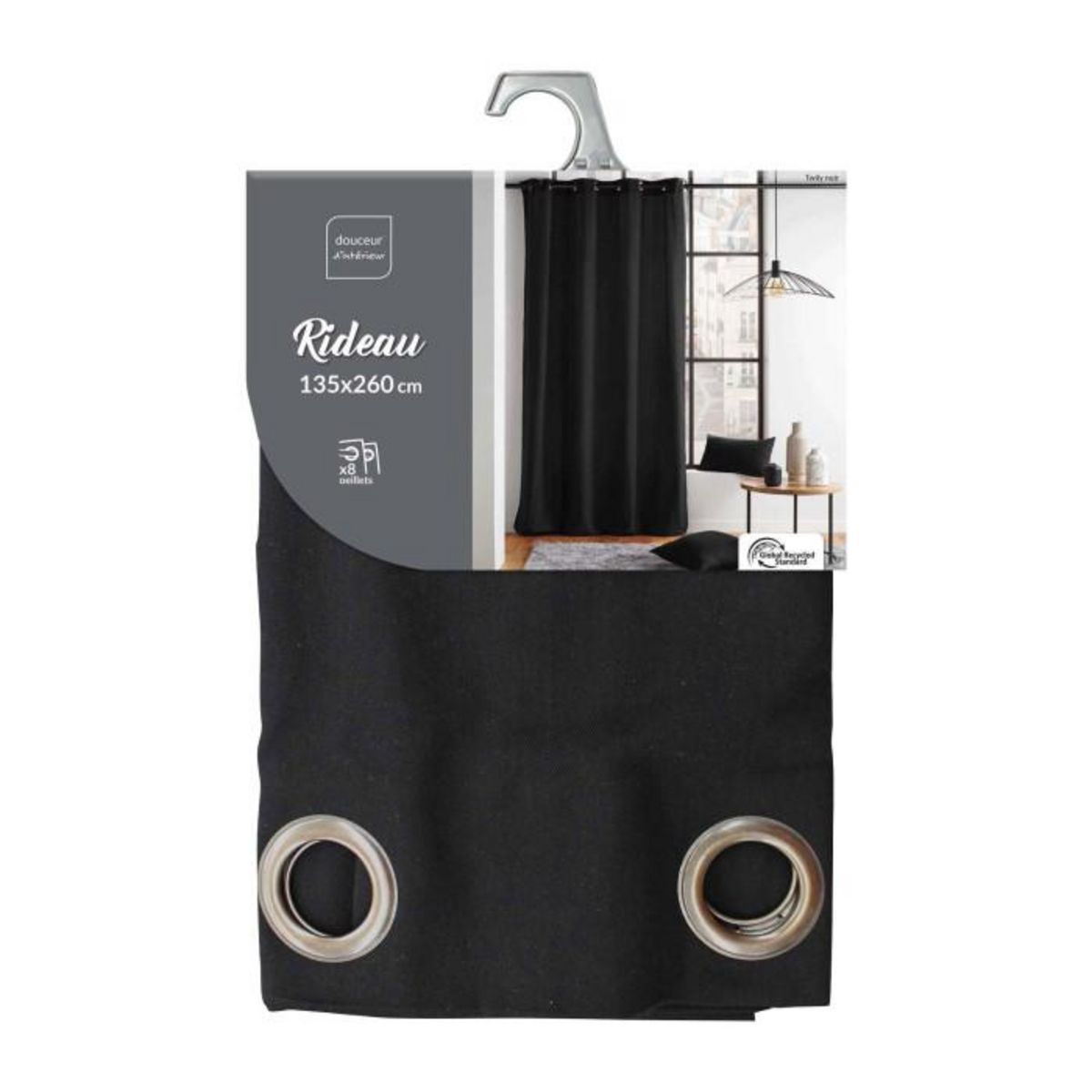 Paris Prix Rideau à Œillets  Twily  135x260cm Noir