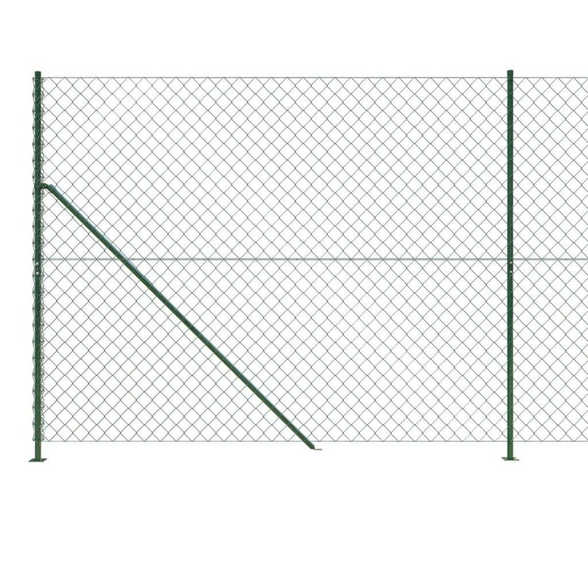 VIDAXL Cloture a mailles losangees avec bride vert 2,2x25 m