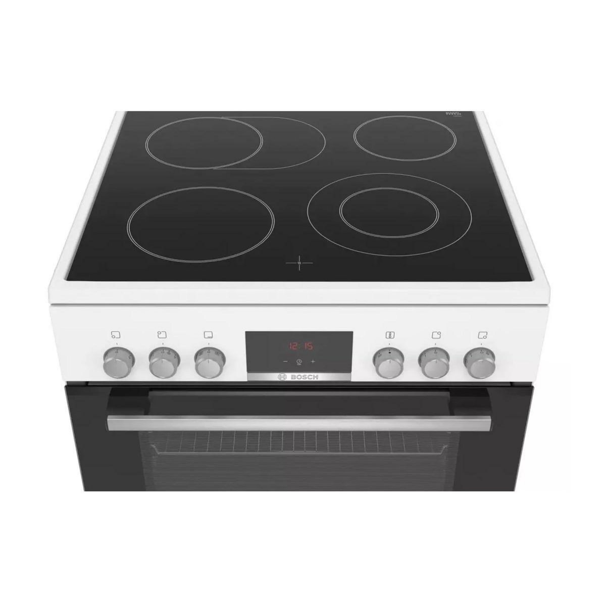 BOSCH Cuisinière vitrocéramique a 66l 4 feux blanc - HKR39C220