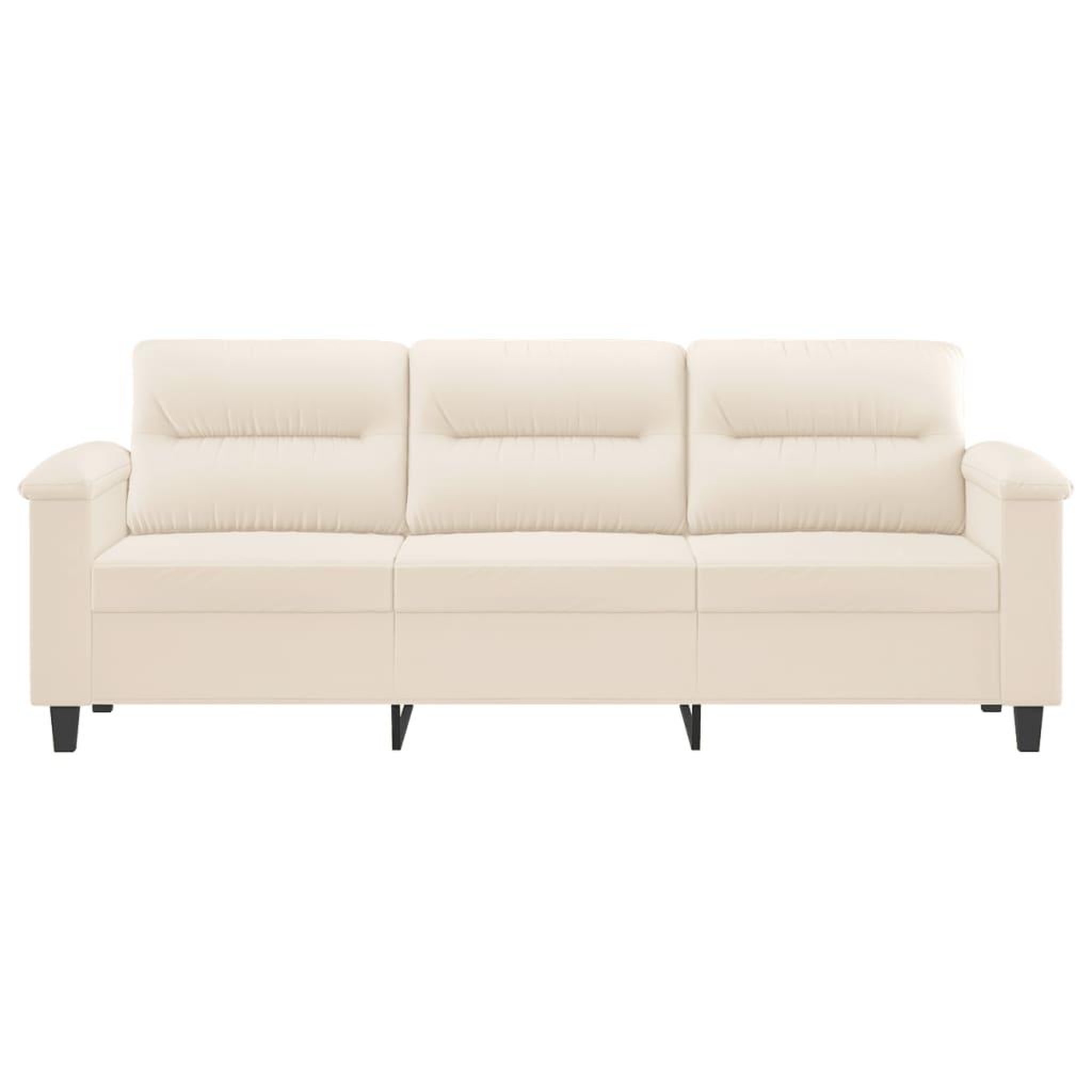 Voir la diapositive 3 : VIDAXL Canape a 3 places Beige 180 cm Tissu microfibre