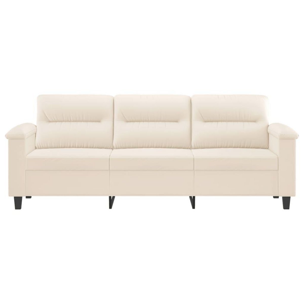 VIDAXL Canape a 3 places Beige 180 cm Tissu microfibre