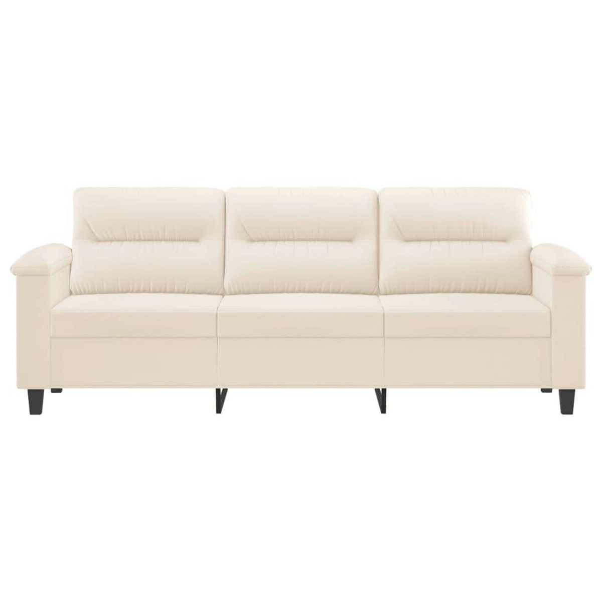 VIDAXL Canape a 3 places Beige 180 cm Tissu microfibre