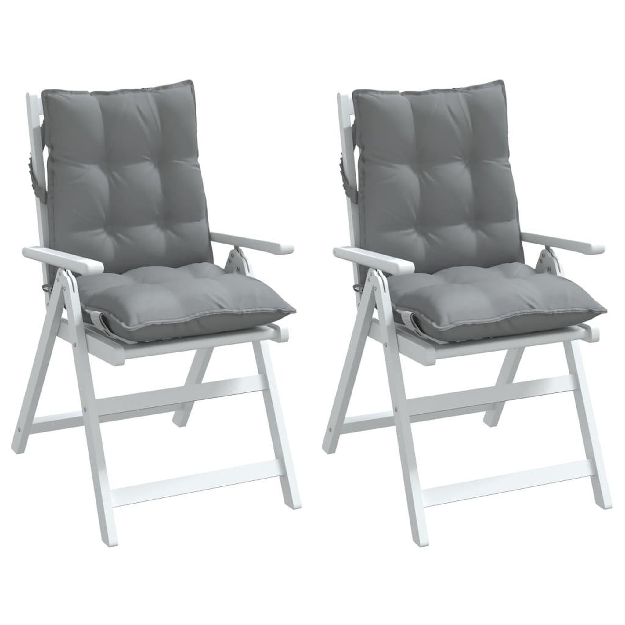Voir la diapositive 4 : VIDAXL Coussins de chaise a dossier bas lot de 2 gris tissu oxford