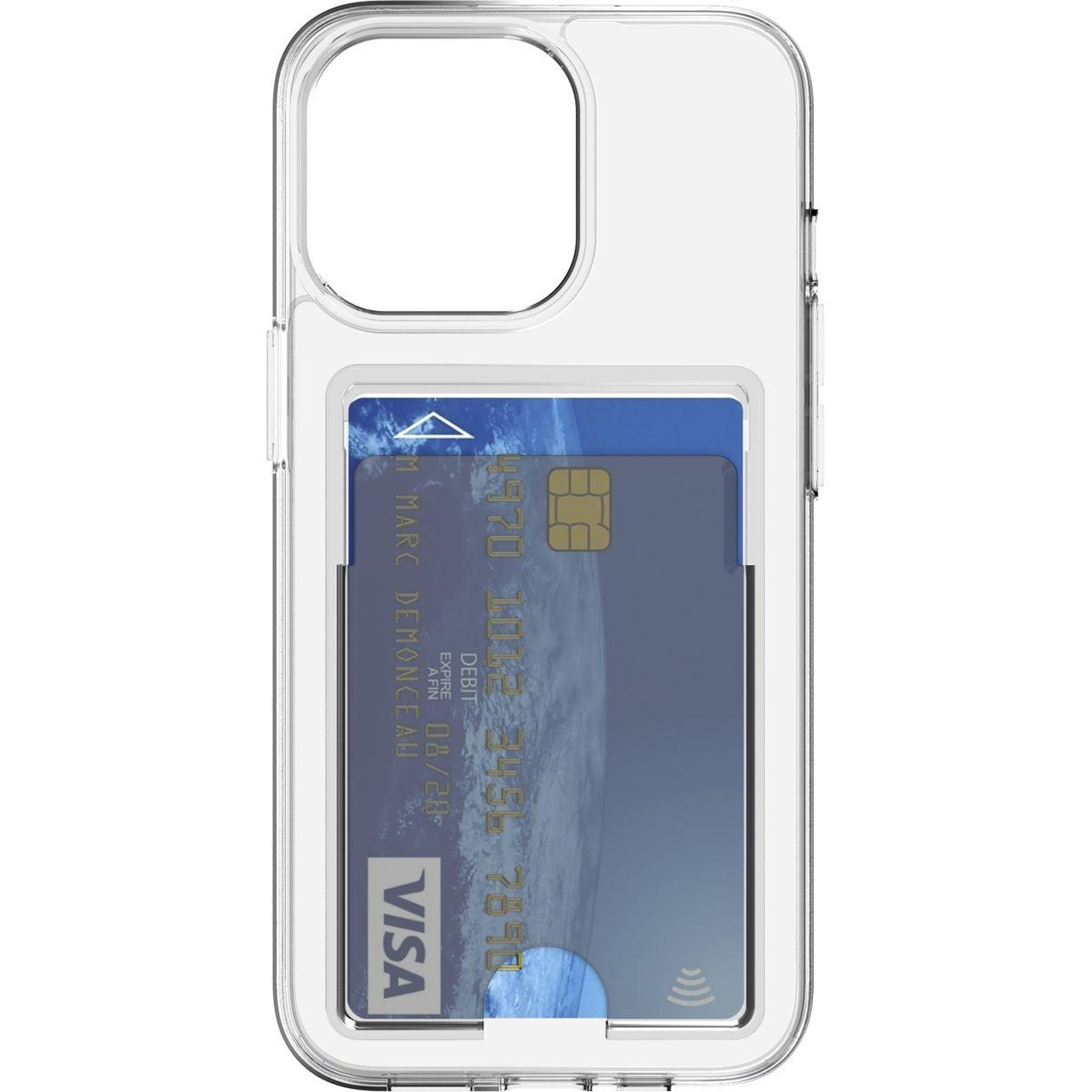 Voir la diapositive 1 : Bigben Connected Coque iPhone 14 Pro transparent porte-cartes
