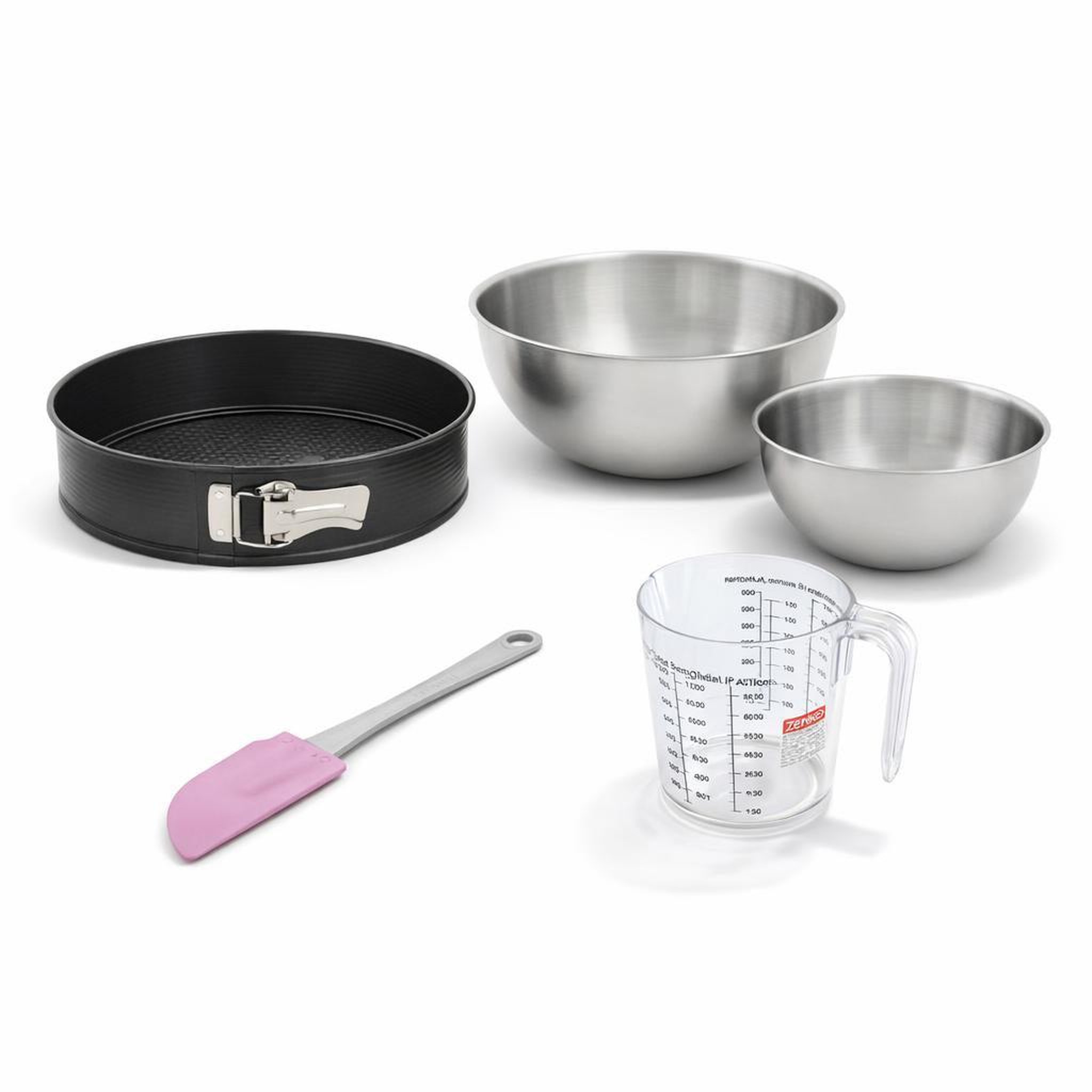 ZENKER Set pâtisserie avec moule à manqué 24 cm, 2 bols à mixer, verre mesureur et spatule zenker