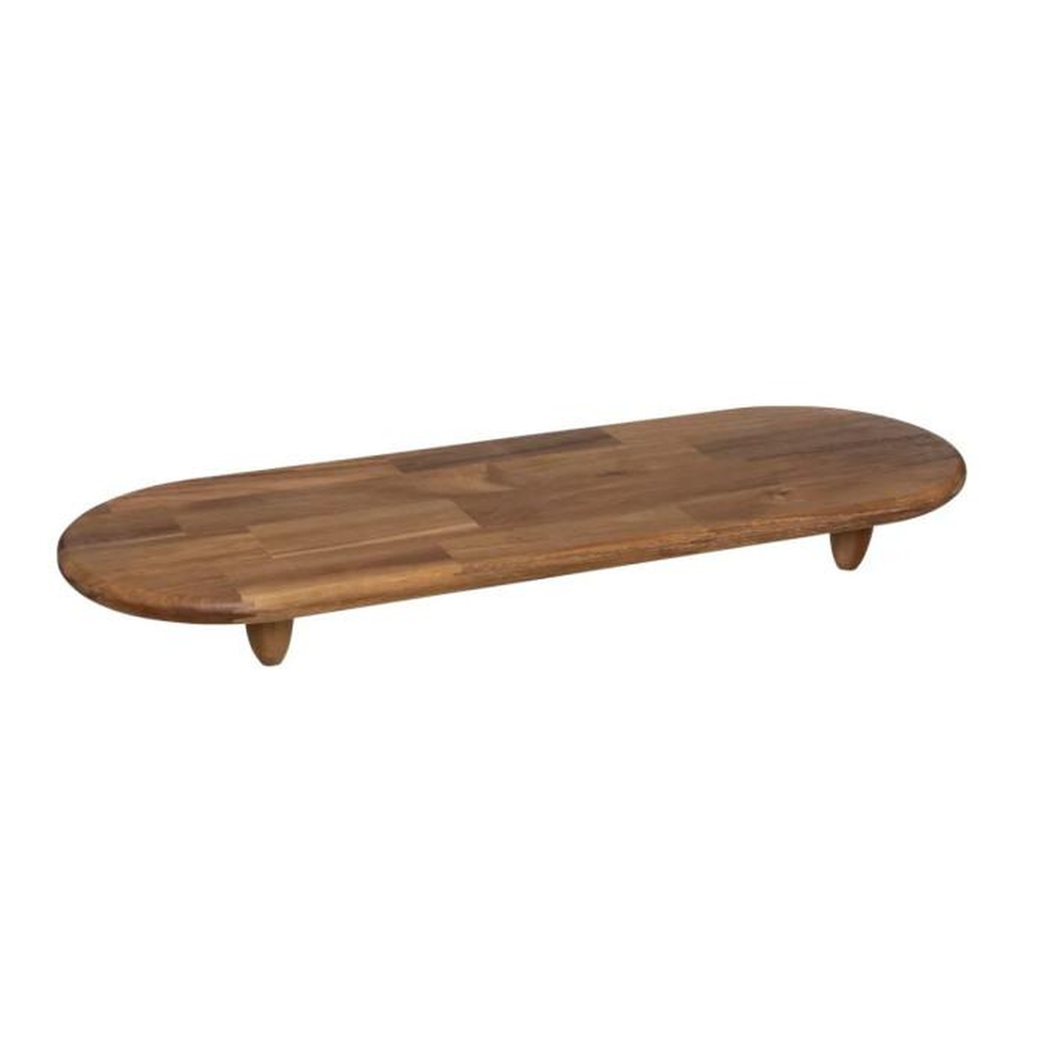 SECRET DE GOURMET Plat de Présentation sur Pied  Acacia  70cm Marron