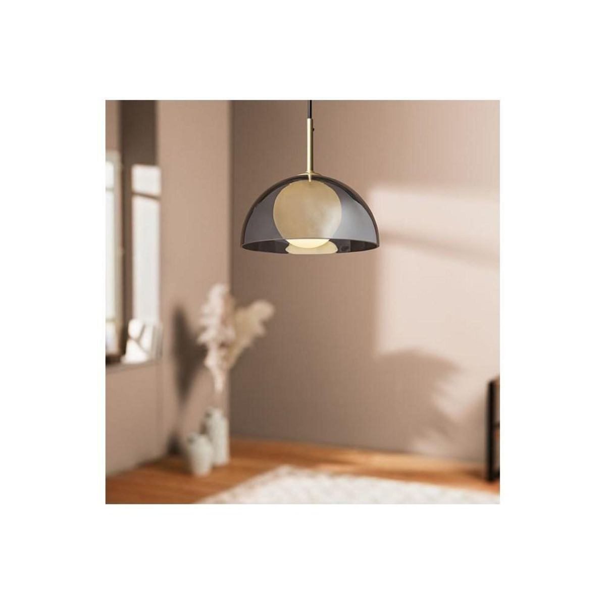 OSTARIA Suspension verre LUMEA noire et dorée