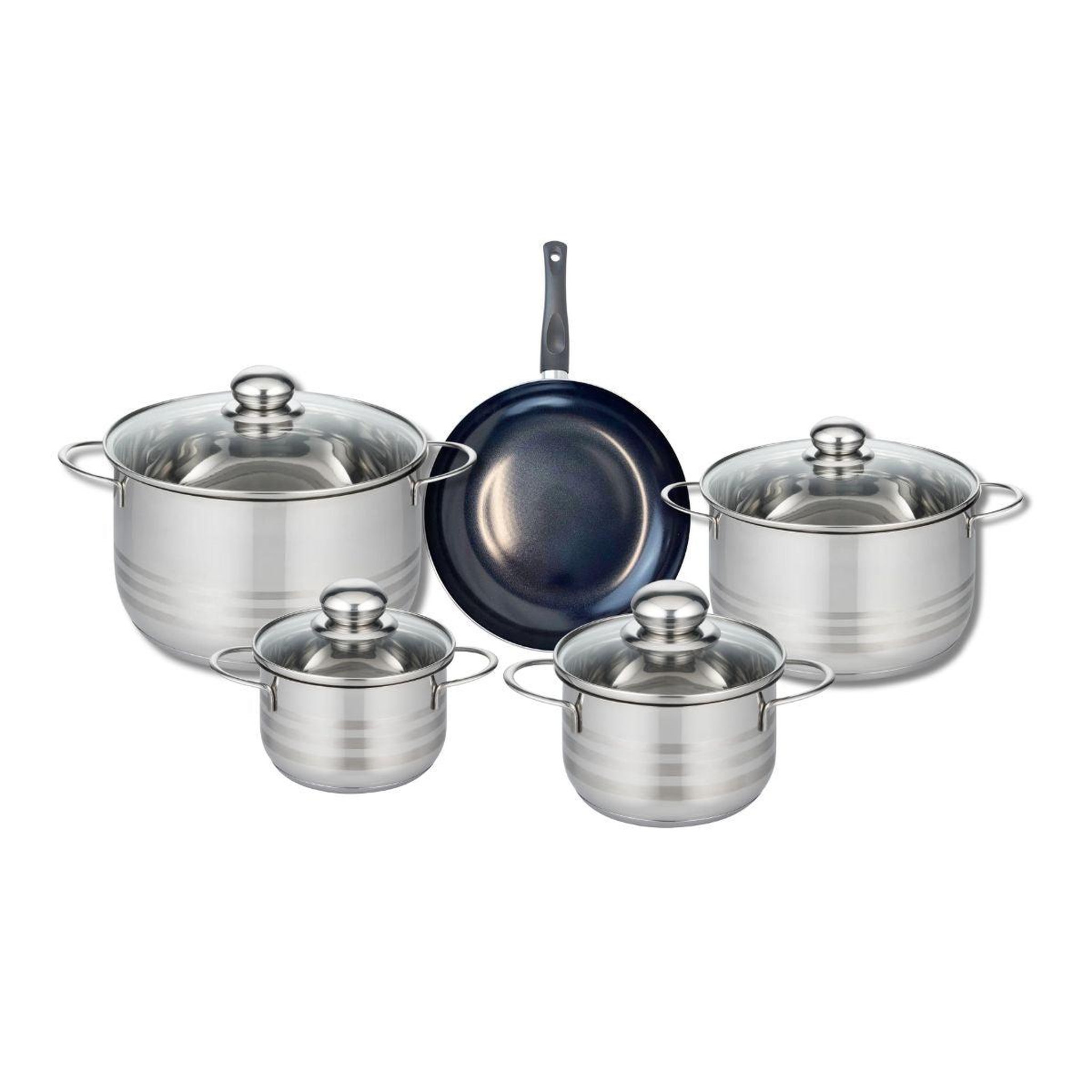 ELO Ensemble de 1 poêle de cuisson 20 cm et 4 faitouts 14, 16, 20 et 24 cm elo prima brillant