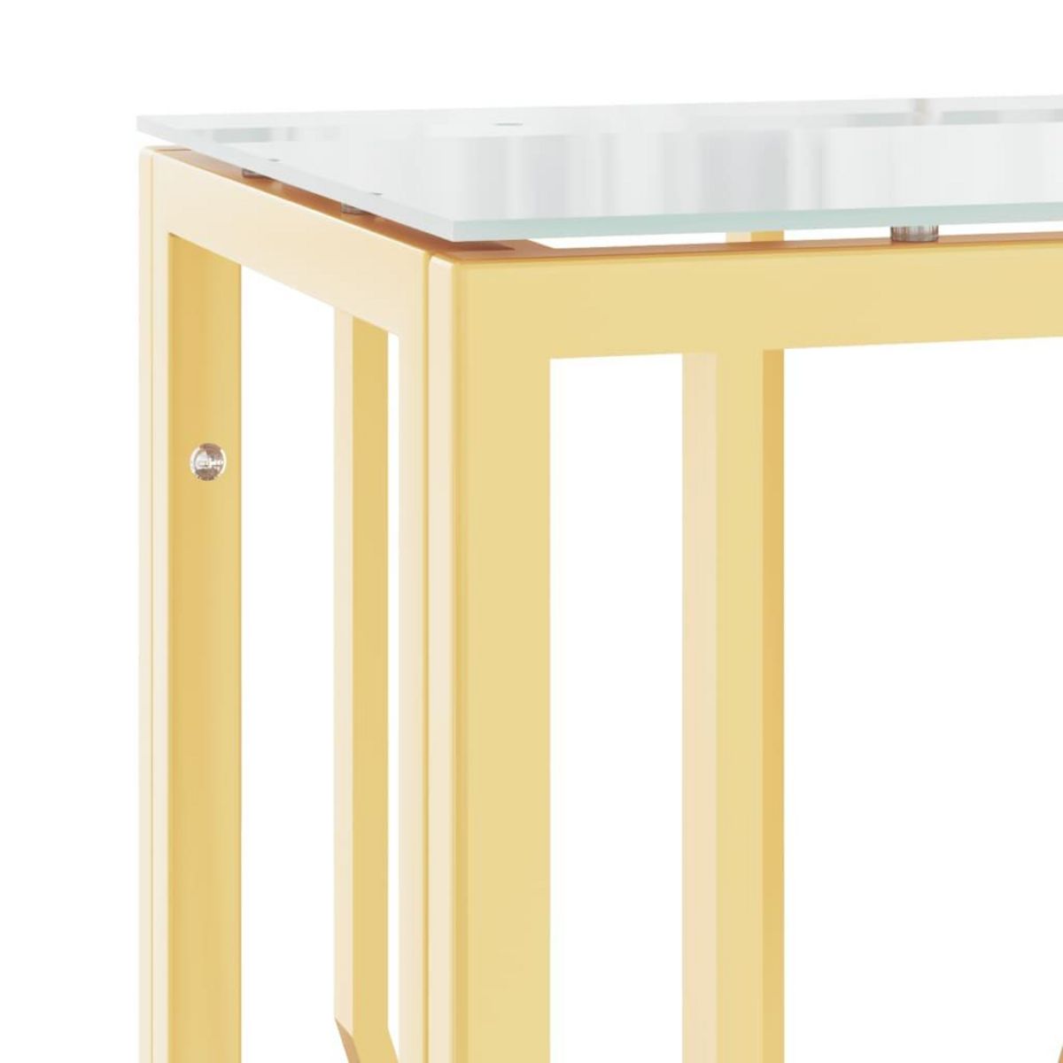 VIDAXL Table console dore 70x30x70 cm acier inoxydable et verre